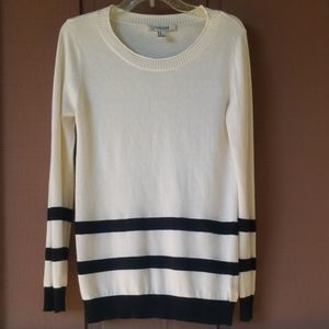 Forever 21 Cream and Black Striped Sweater